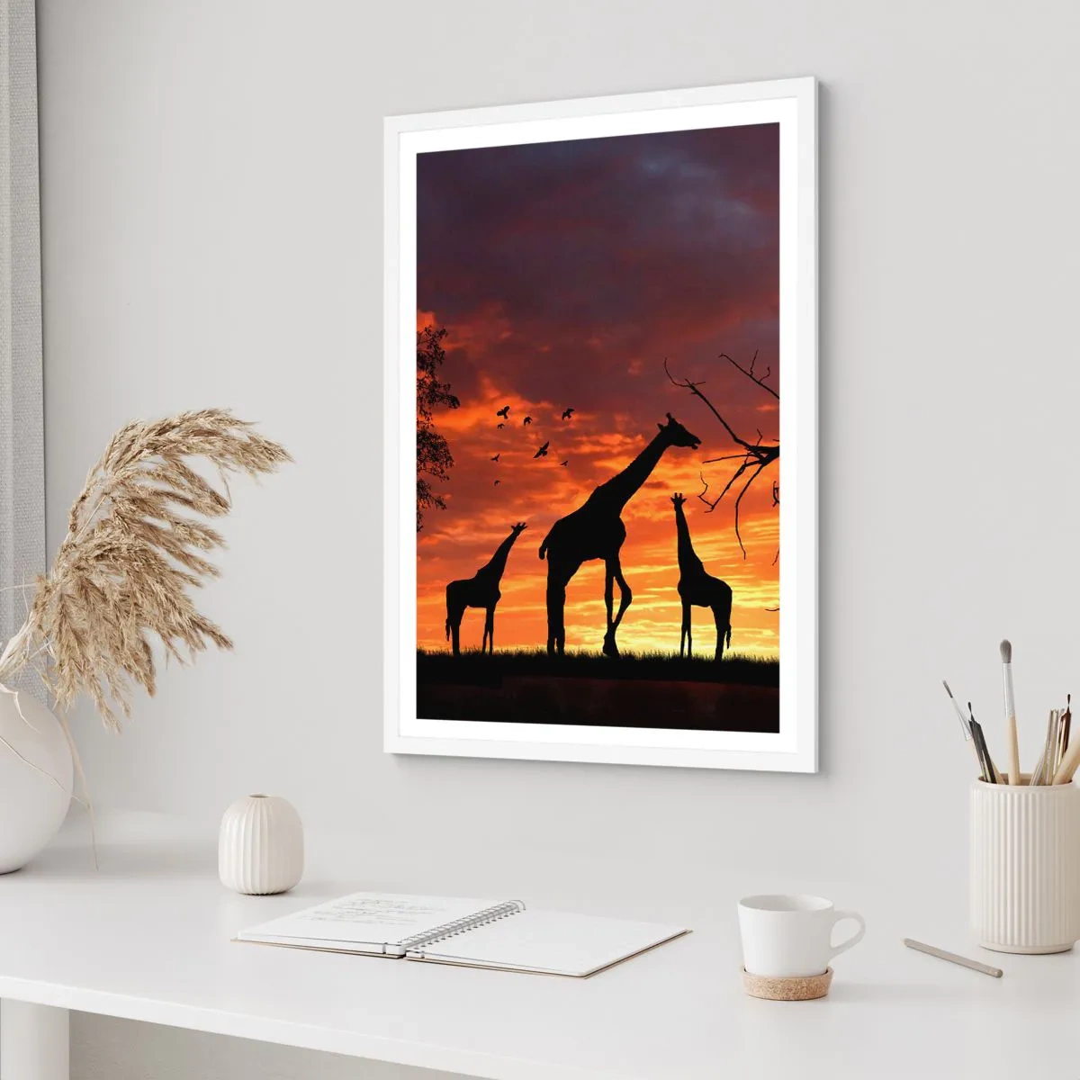 Affisch i vit ram - Liten middag med de närmaste - 61x91 cm