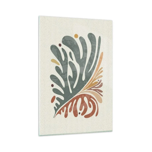 Glastavla - Bild på glas - Flerfärgat blad - 80x120 cm