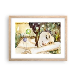 Affisch i ram av ljusek - Smaragd-viol dröm - 40x30 cm