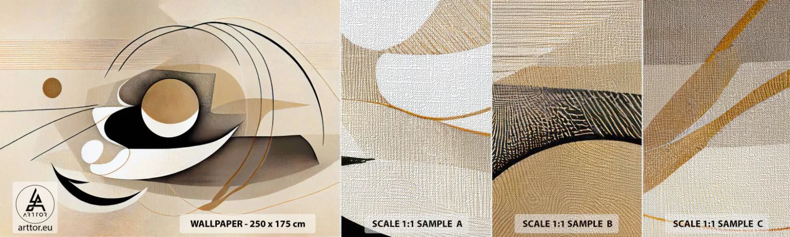 Provbit av fototapet Premium Canvas - Komposition: essensen av saker och ting - Abstraktion, Modern, Bit - 100x30 cm