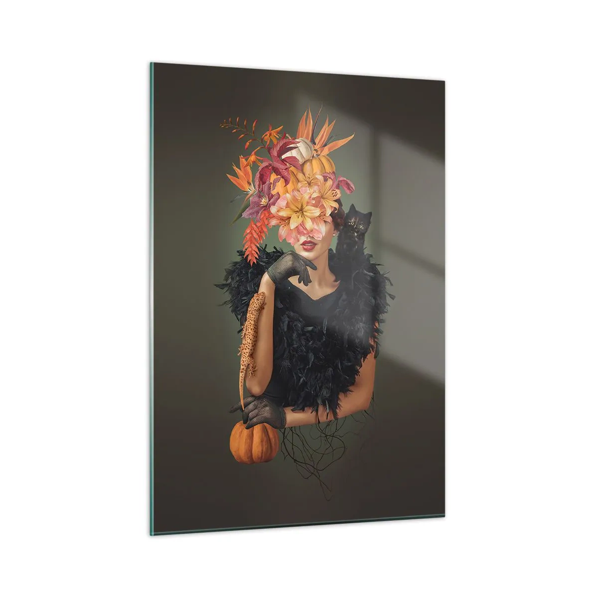 Glastavla - Bild på glas - Häxans troll - 50x70 cm
