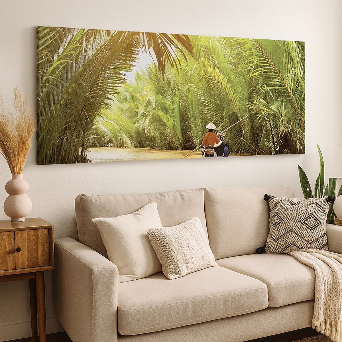 Canvastavla - Bild på duk - Genom en palmravin - 30x30 cm