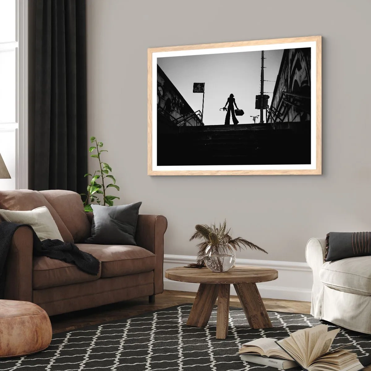 Affisch i ram av ljusek - Stadsvandring - 70x50 cm