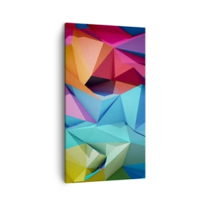 Canvastavla - Bild på duk - Regnbågsorigami - 45x80 cm