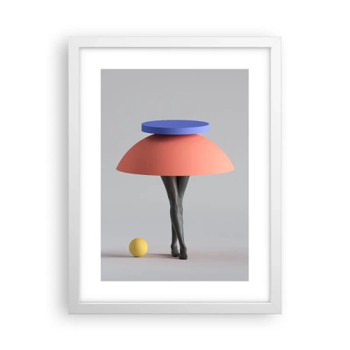 Affisch i vit ram - Surrealistisk komposition - 30x40 cm