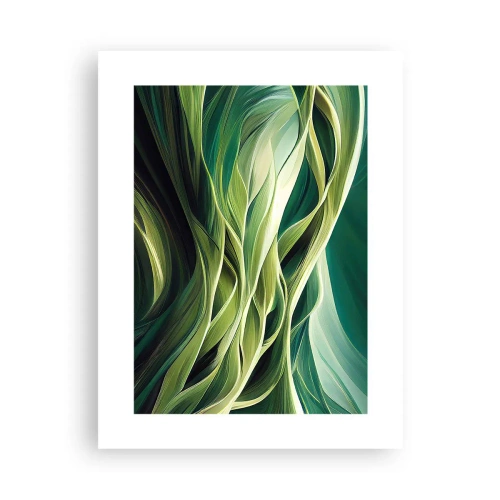 Affisch - Ett abstrakt spel med grönt - 30x40 cm
