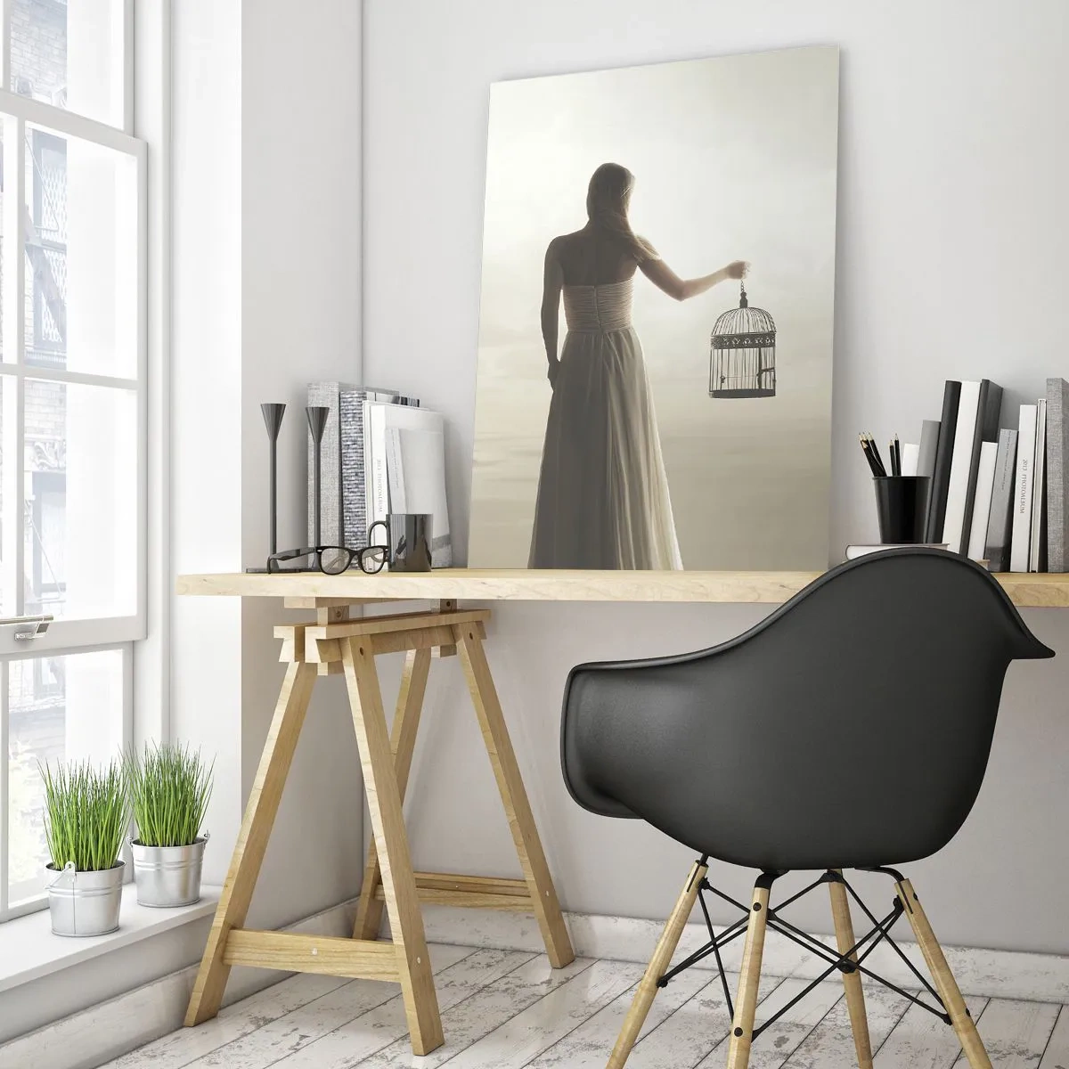 Glastavla - Bild på glas - Var fri - 50x70 cm