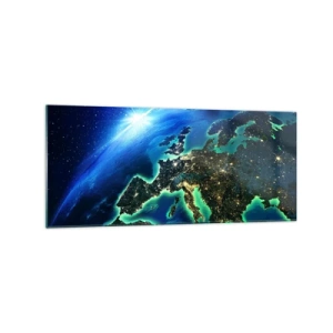 Glastavla - Bild på glas - Glödande Europa - 120x50 cm
