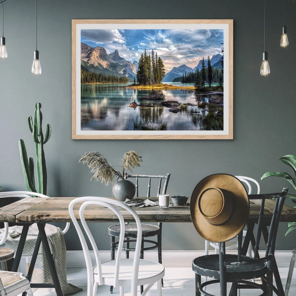 Affisch i ram av ljusek - Vid stort och rent vatten - 100x70 cm