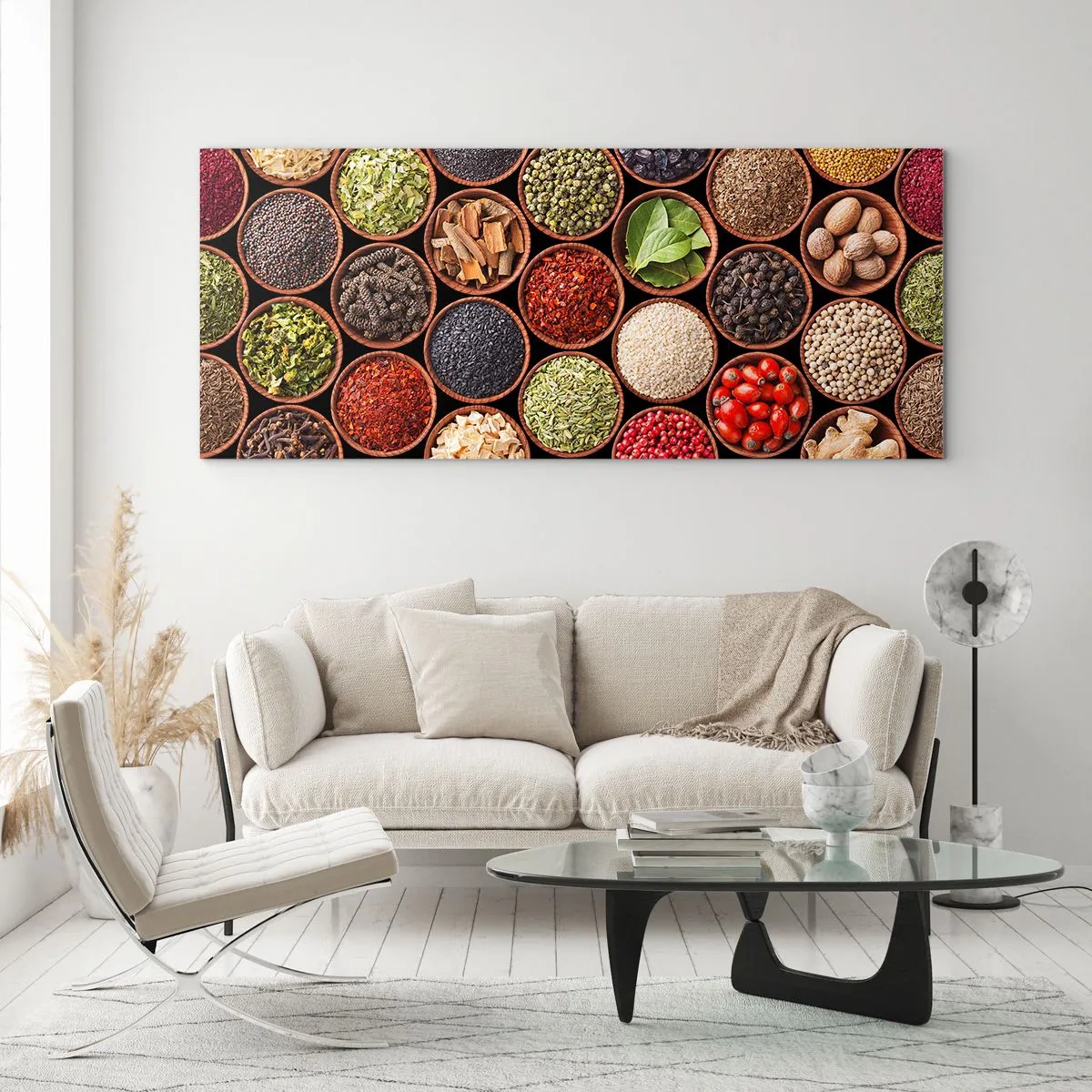 Glastavla - Bild på glas - Världens alla smaker - 100x40 cm