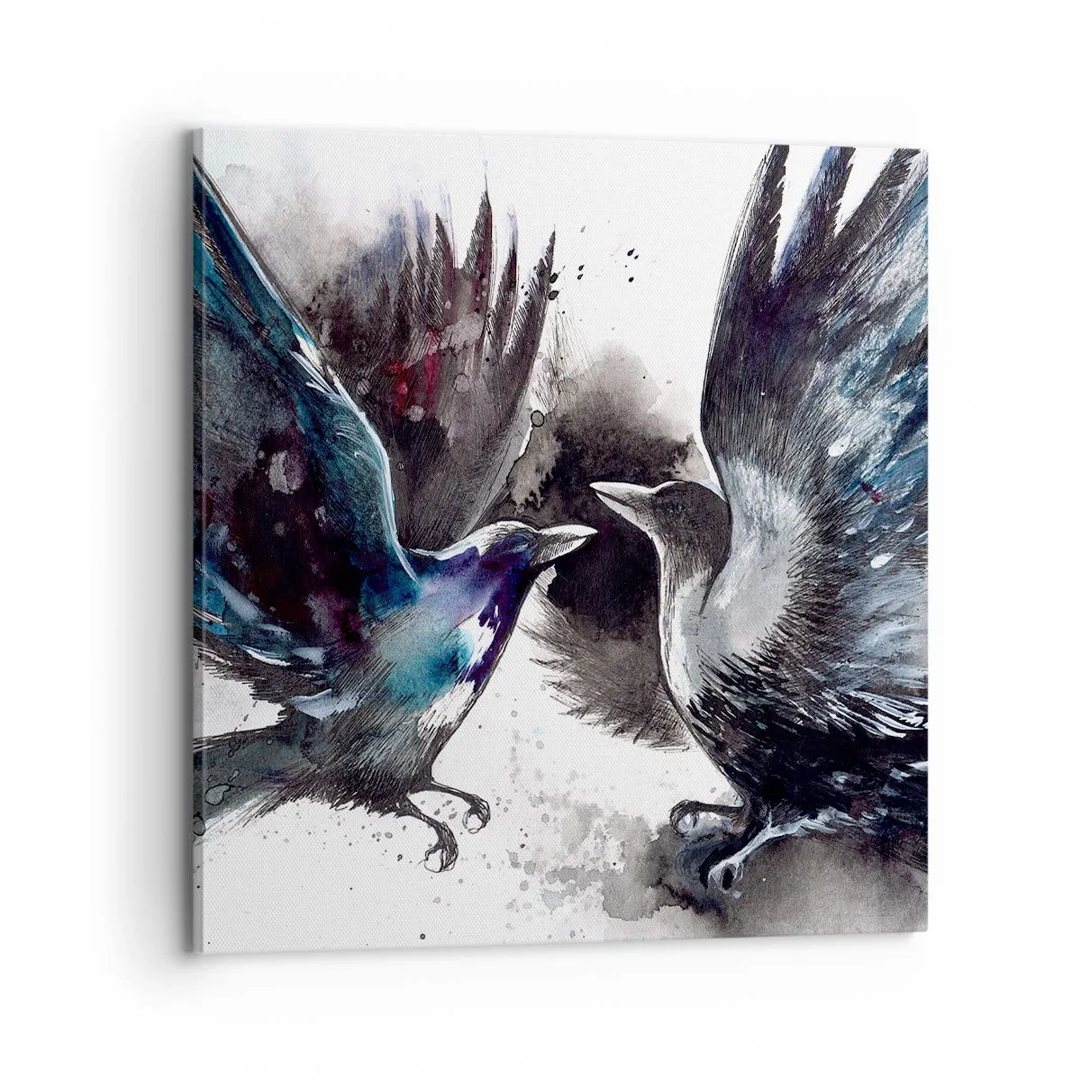 Canvastavla - Bild på duk - Som två korpar... - 70x70 cm