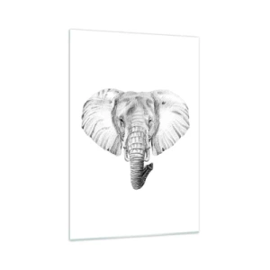Glastavla - Bild på glas - "Det var en elefant, stor som elefant" - 70x100 cm