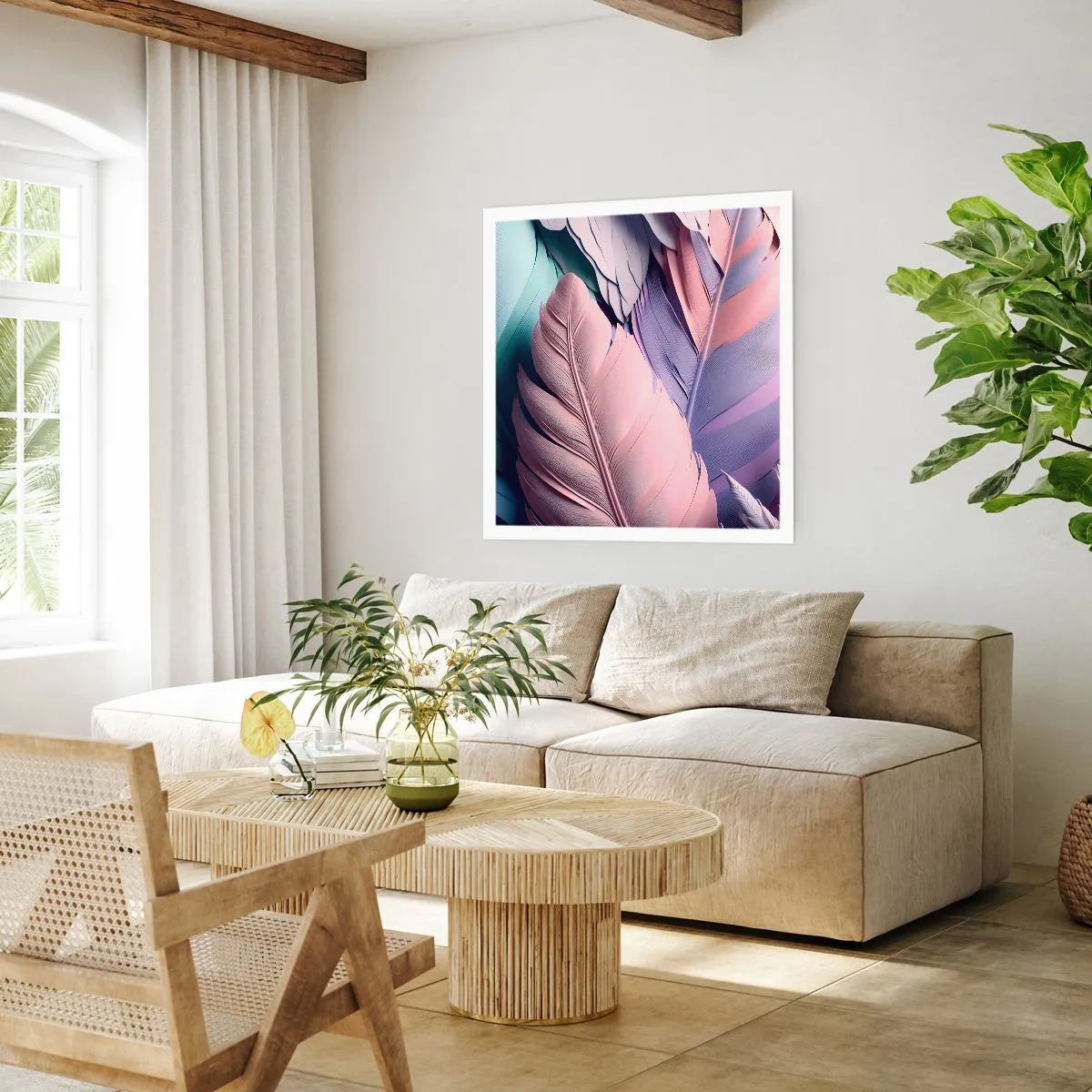 Affisch - Fågelstil - 50x50 cm