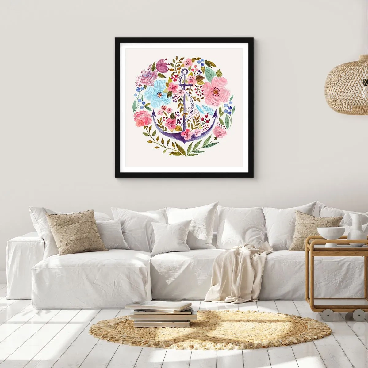 Affisch i svart ram - En seglares goda sömn - 40x40 cm