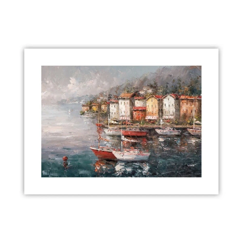 Affisch - Romantisk hamn - 40x30 cm