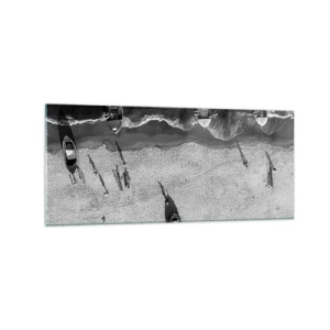 Glastavla - Bild på glas - Fortfarande på stranden... - 120x50 cm