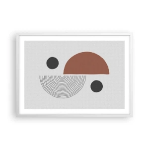 Affisch i vit ram - Hjulets perfektion - 70x50 cm