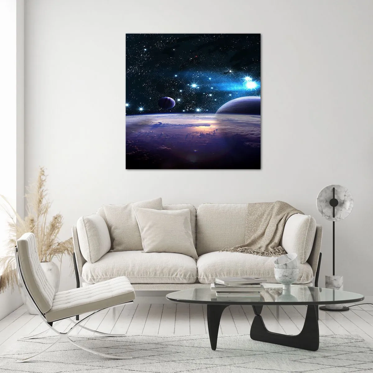 Glastavla - Bild på glas - Fortfarande ensamma? - 70x70 cm