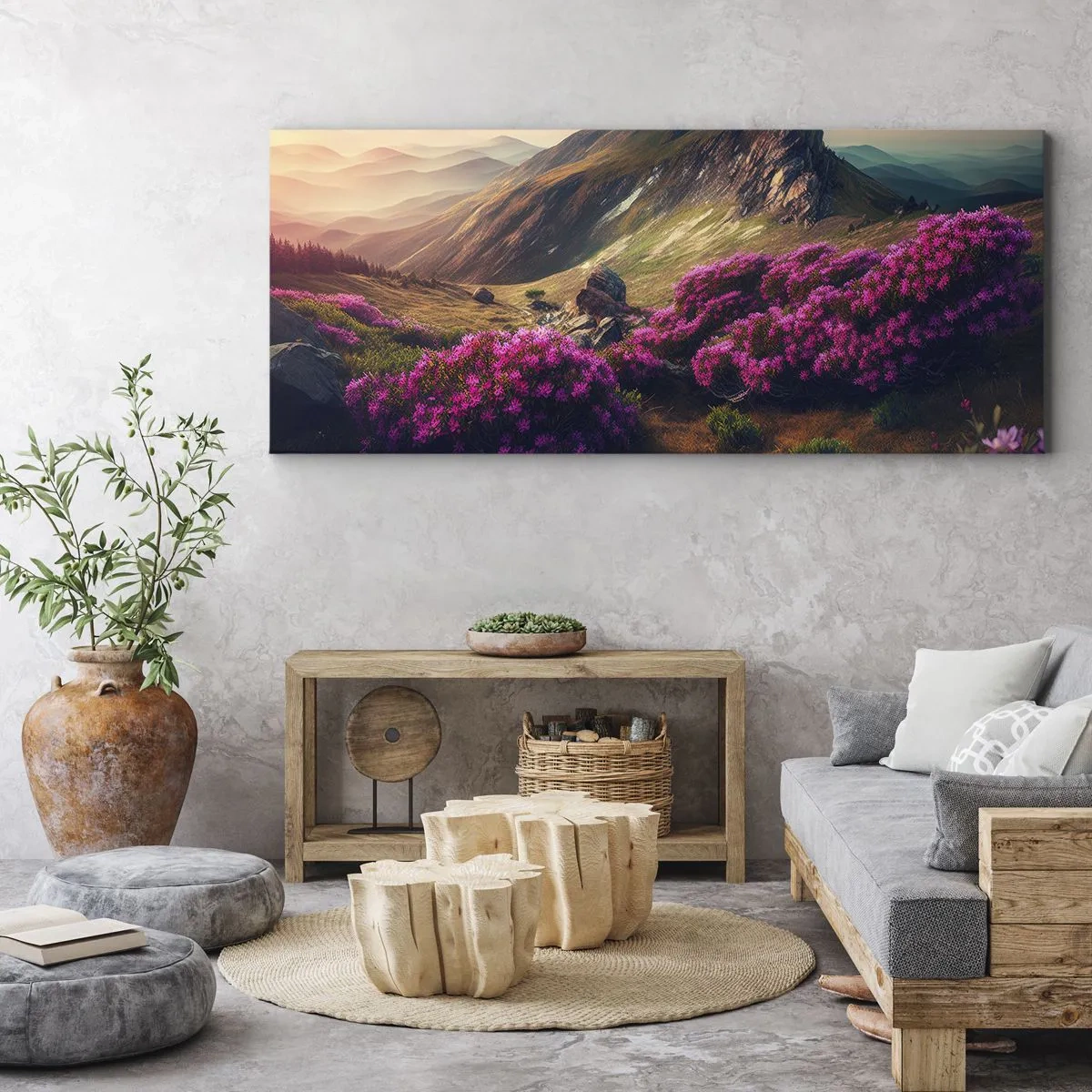 Canvastavla - Bild på duk - Sommar i fjällen - 100x40 cm