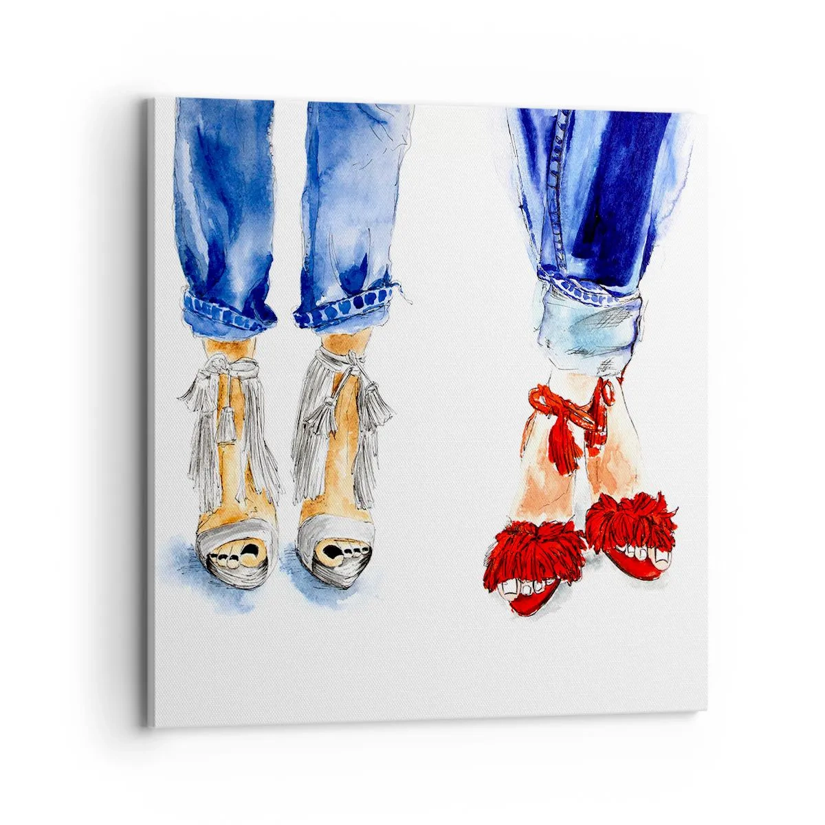 Canvastavla - Bild på duk - Kanske går vi ut på promenad? - 70x70 cm