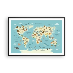 Affisch i svart ram - Goda grannar - 91x61 cm