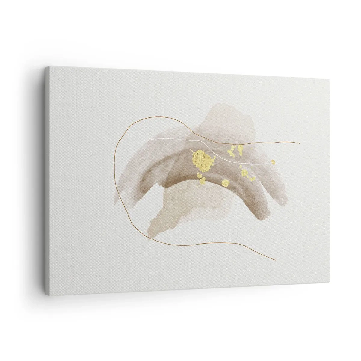 Canvastavla - Bild på duk - En abstrakt komposition i nyanser av beige och guld. - 70x50cm - Träffat i rummet - Modern väggdekoration för vardagsrum och sovrum ARTTOR