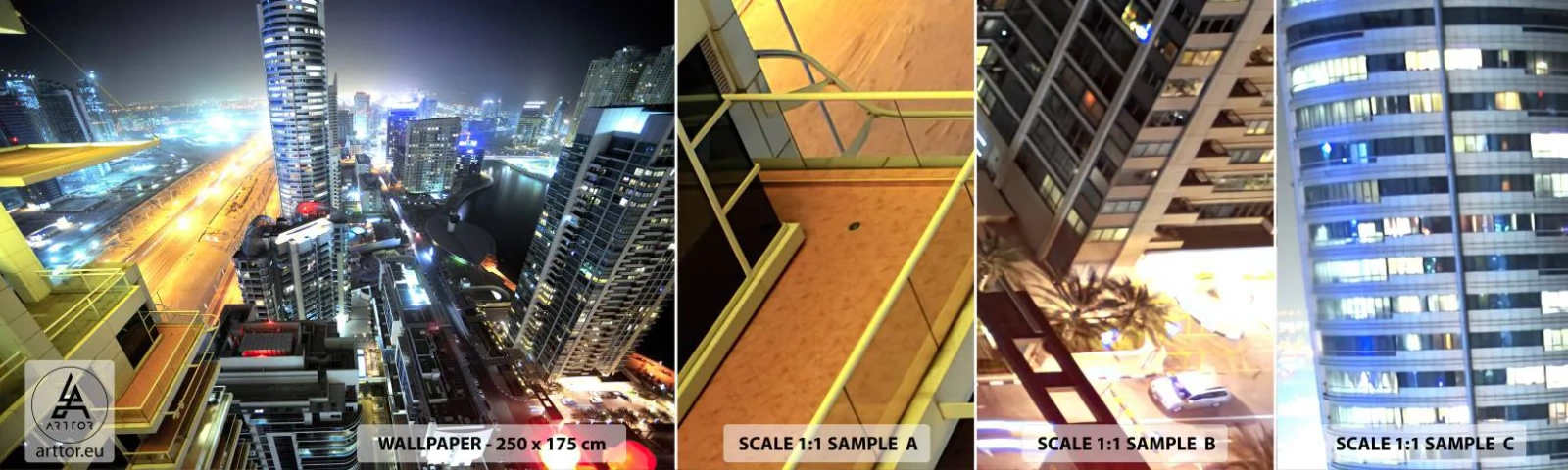 Fototapet Prov Standard Eco - Underverk på öknen - Stad, Dubai, Arkitektur - 100x30 cm