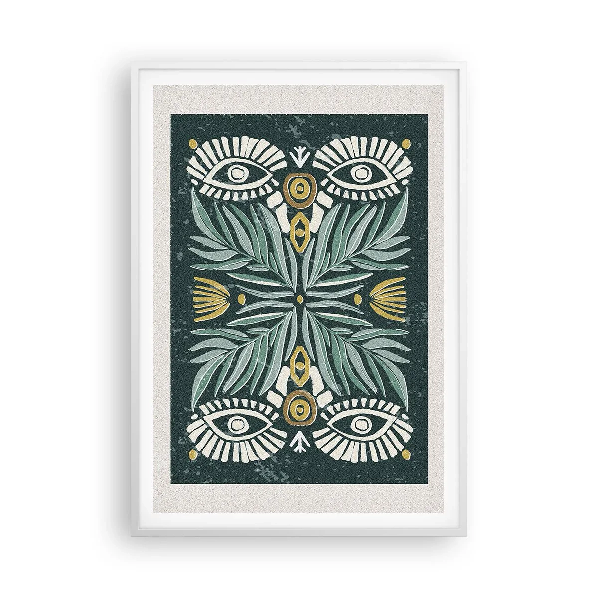 Affisch i vit ram - Som ett folkligt mönster - 70x100 cm