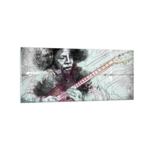 Glastavla - Bild på glas - På musikens vågor - 120x50 cm