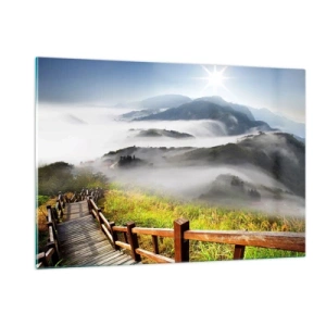 Glastavla - Bild på glas - Vävt av sken och dimma - 120x80 cm