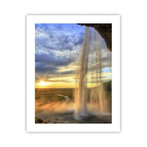 Affisch - Världen bakom ridå av droppar - 40x50 cm