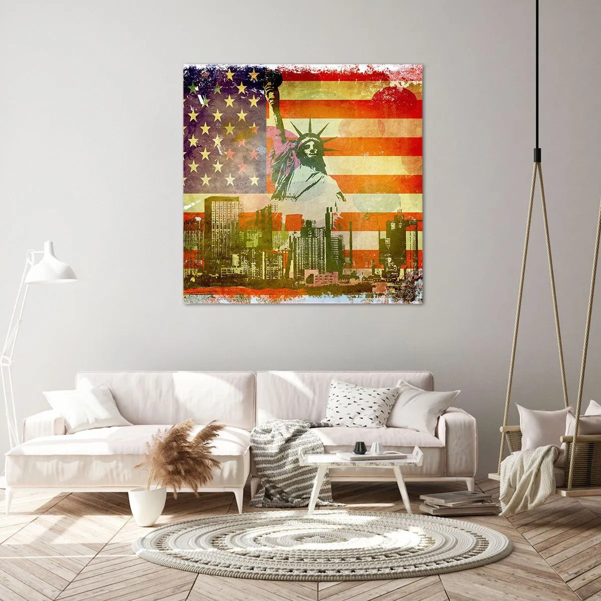 Canvastavla - Bild på duk - Viva America! - 70x70 cm