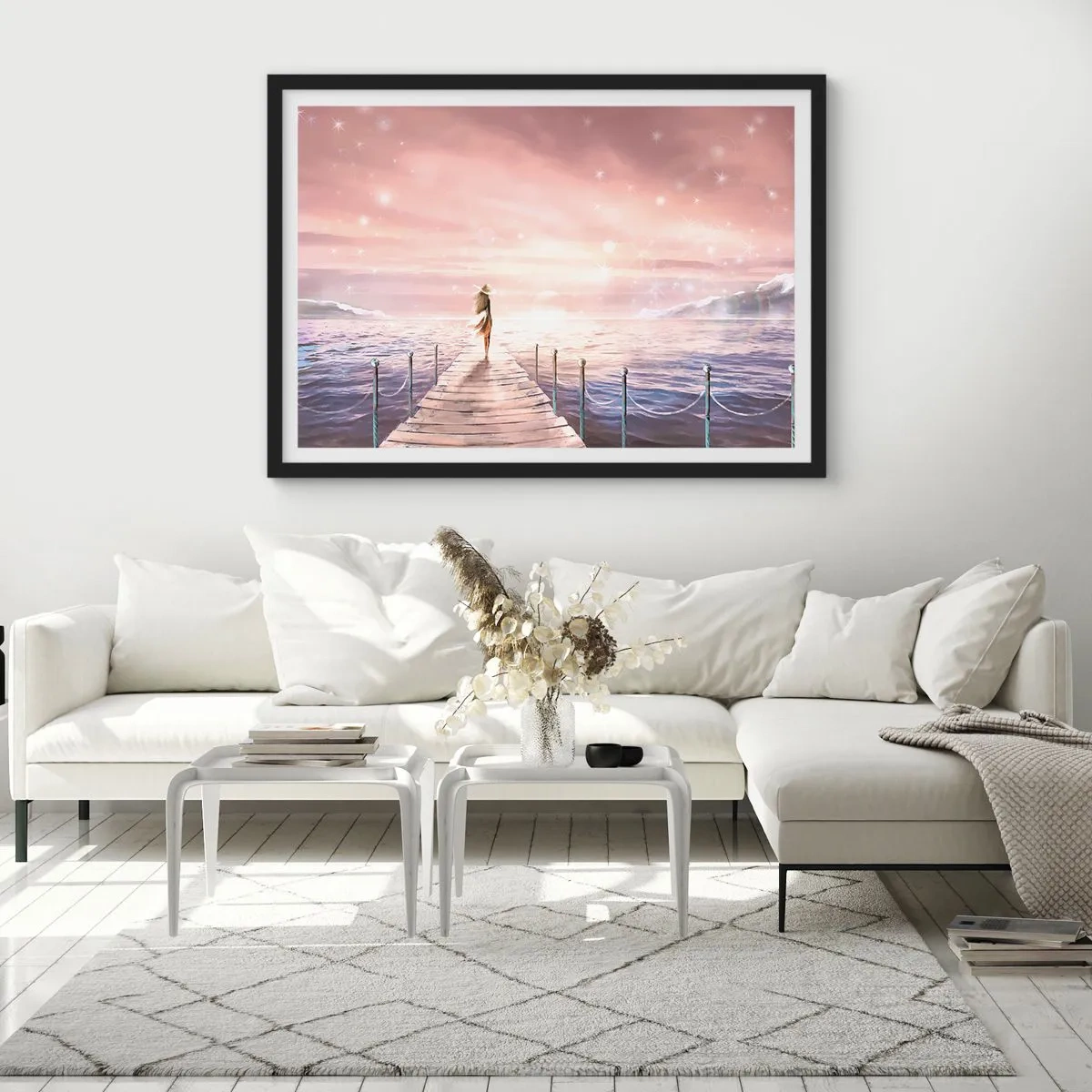 Affisch i svart ram - I drömmens ljus - 70x50 cm