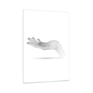 Glastavla - Bild på glas - En spänstig hand - 50x70 cm