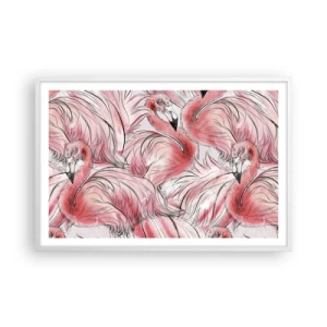 Affisch i vit ram - Fåglarnas corps de ballet - 91x61 cm