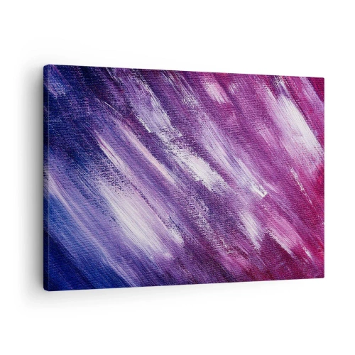 Canvastavla - Bild på duk - Abstrakta penseldrag i nyanser av lila och rosa - 70x50cm - När solig vind blåser - Modern väggdekoration för vardagsrum och sovrum ARTTOR