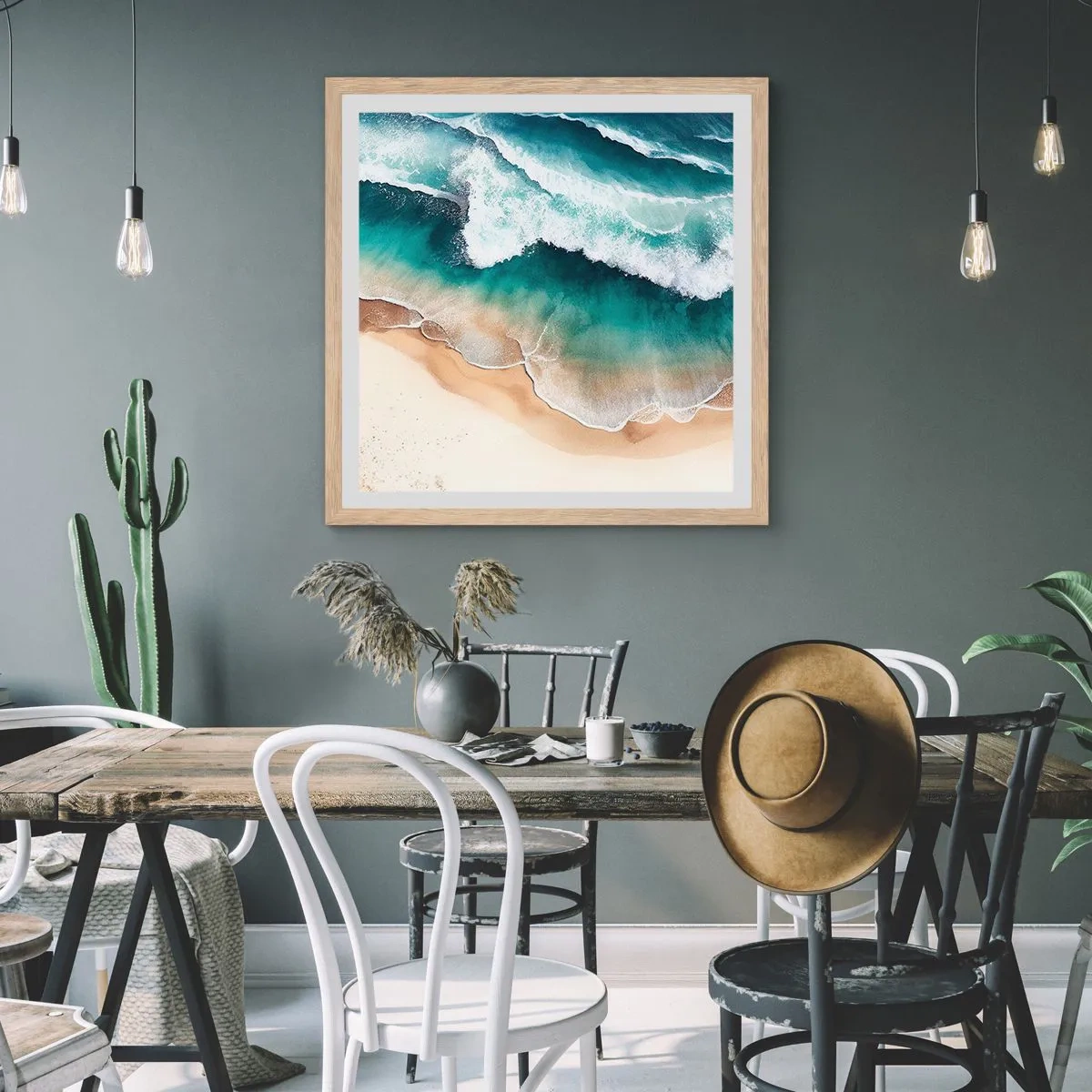 Affisch i ram av ljusek - Ett evigt möte - 40x40 cm