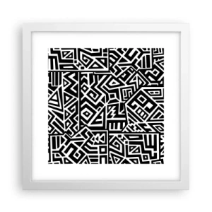 Affisch i vit ram - Prekolumbisk komposition - 30x30 cm
