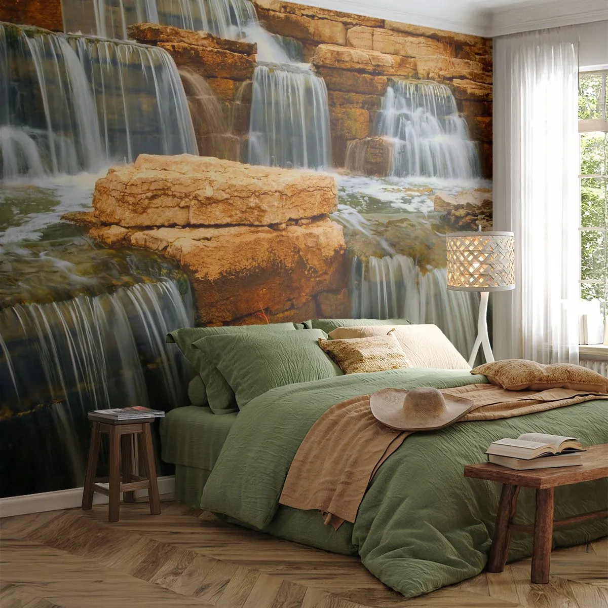 Fototapet Premium Canvas - Trappan till himlen - Vattenfall, Natur, Landskap - 500x350 cm