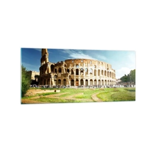 Glastavla - Bild på glas - Vapnets klang hörs fortfarande - 120x50 cm