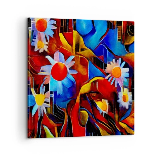 Canvastavla - Bild på duk - Livets färger - 60x60 cm