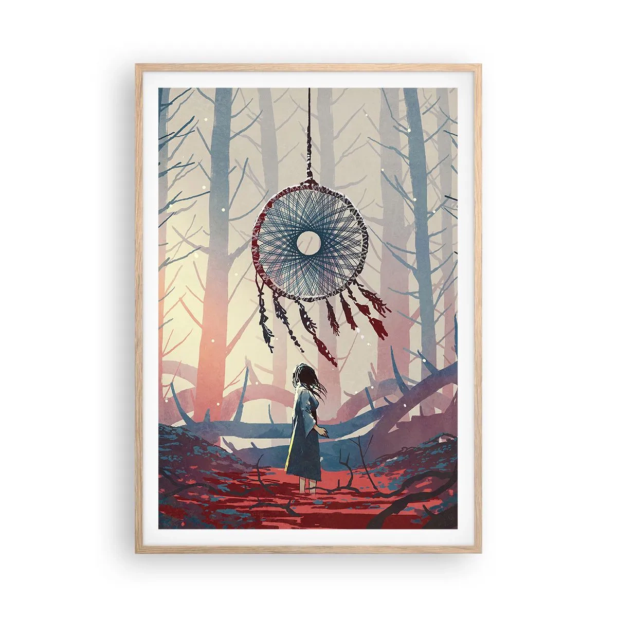 Affisch i ram av ljusek - Hemlighetsfull ritual av lyckan - 70x100 cm