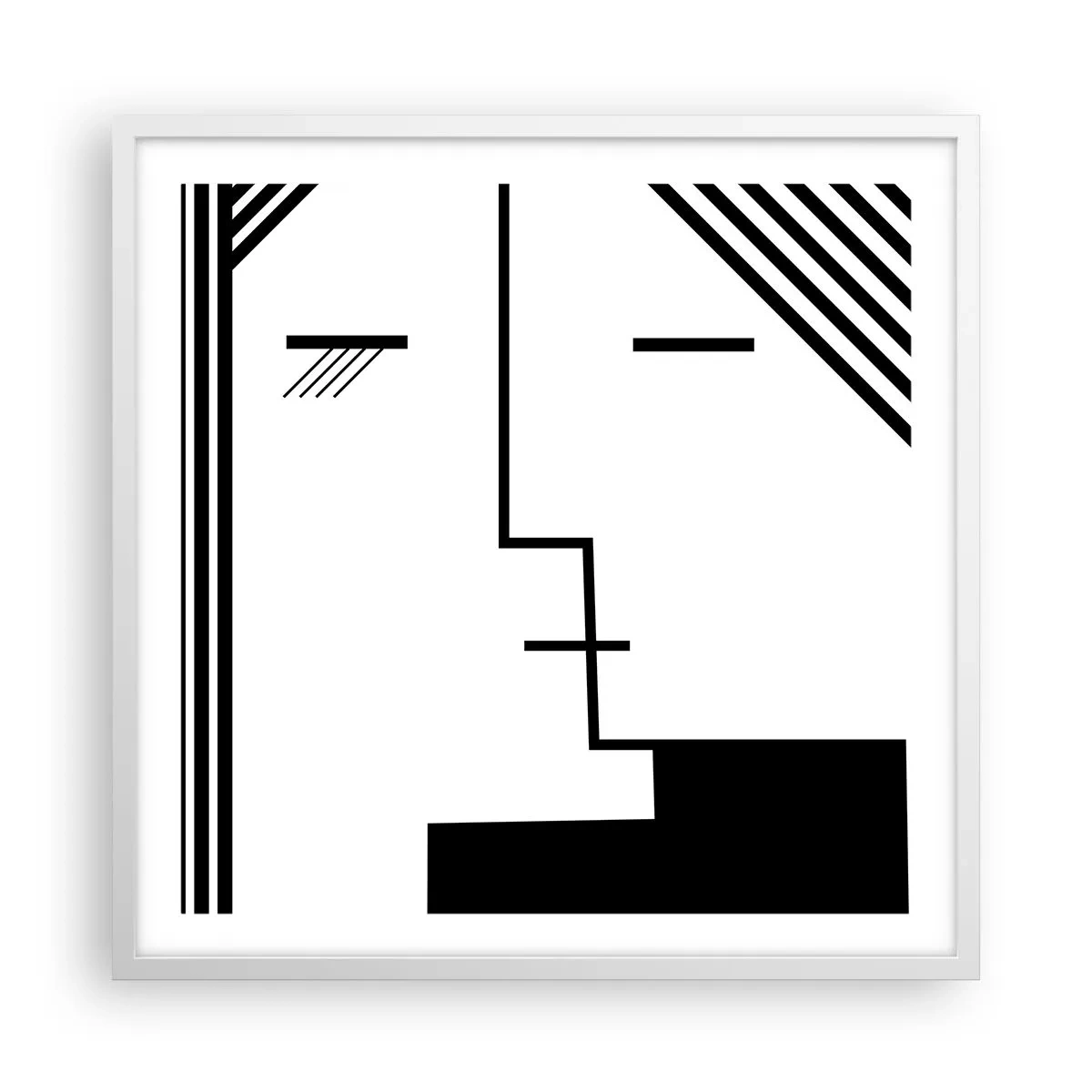 Affisch i vit ram - Bara en kyss - 60x60 cm