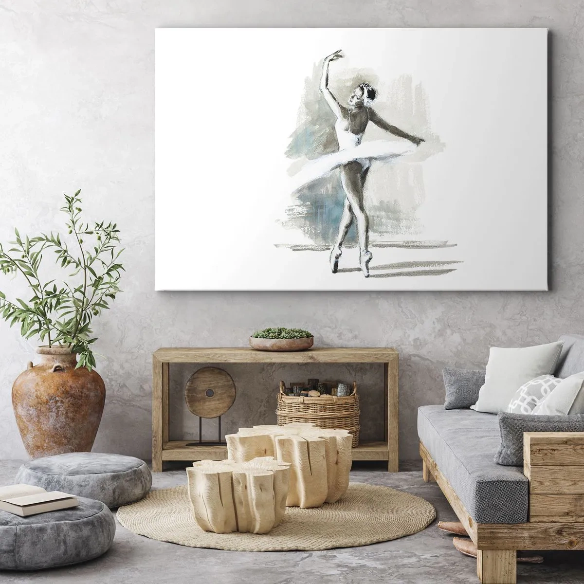 Canvastavla - Bild på duk - Förtrollad i en svan - 70x50 cm