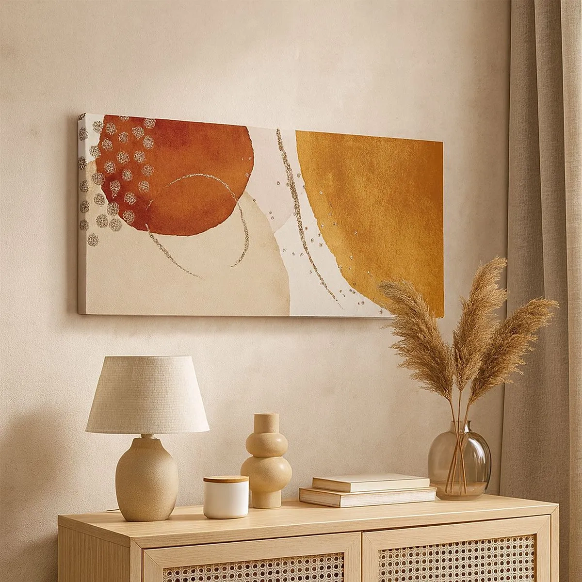 Canvastavla - Bild på duk - Rundhet och rörelse - 100x40 cm