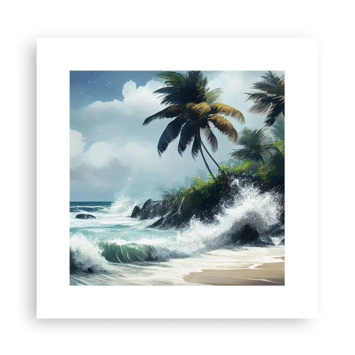 Affisch - På en tropisk strand - 30x30 cm