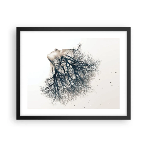 Affisch i svart ram - Lyssnar på trädens viskningar - 50x40 cm