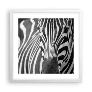 Affisch i vit ram - Världen är svart-vit - 40x40 cm