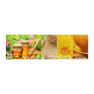 Provbit av fototapet Premium Canvas - Sött och blommigt - Gastronomi, Honung, Blommor - 100x30 cm