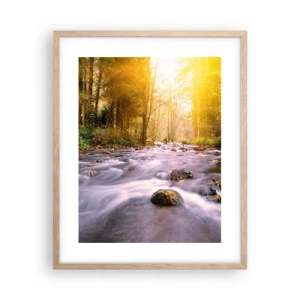 Affisch i ram av ljusek - Malakit i silver-guld infattning - 40x50 cm